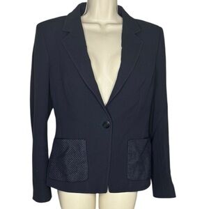 Escada Blazer Jacket 1-Button Lined Jacket Double Pocket